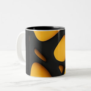 Black Stick Figure Pattern Mug Funny Minimalist