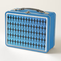 Black Stick Men Metal Lunch Box