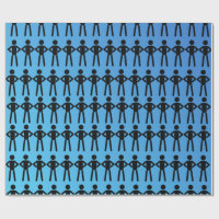 Black Stick Men Wrapping Paper