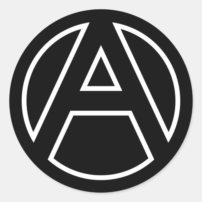 Black Sticker Circle Letter A (Front)