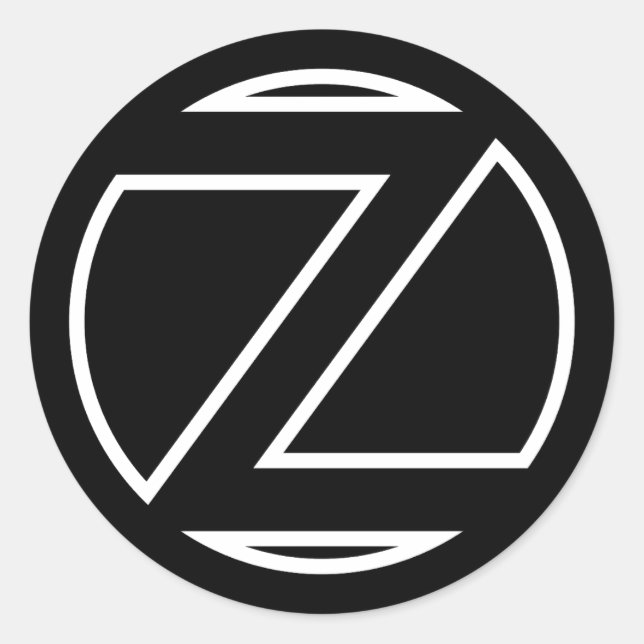 Black Sticker Circle Letter Z (Front)