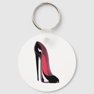 Black Stiletto Shoe Keychain