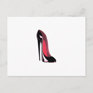 Black Stiletto Shoe Postcard