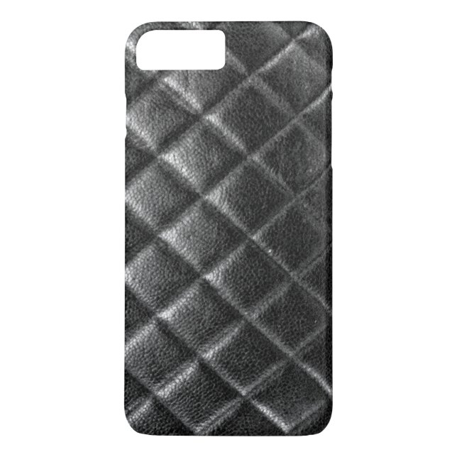 Black stitched leather bag quilted cc caviar Case-Mate iPhone case (Back)
