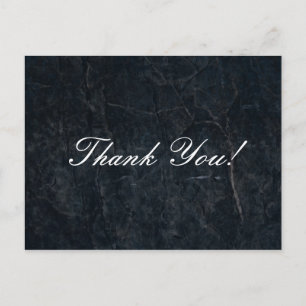 Black Stone Abstract Grunge Texture Thank You Postcard