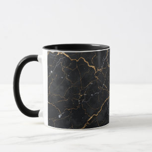 Black Stone with Gold & Silver Veins Mug