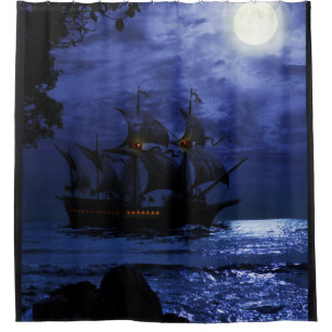  Black Stormy Rainy Lightning Night Pirate Shower 