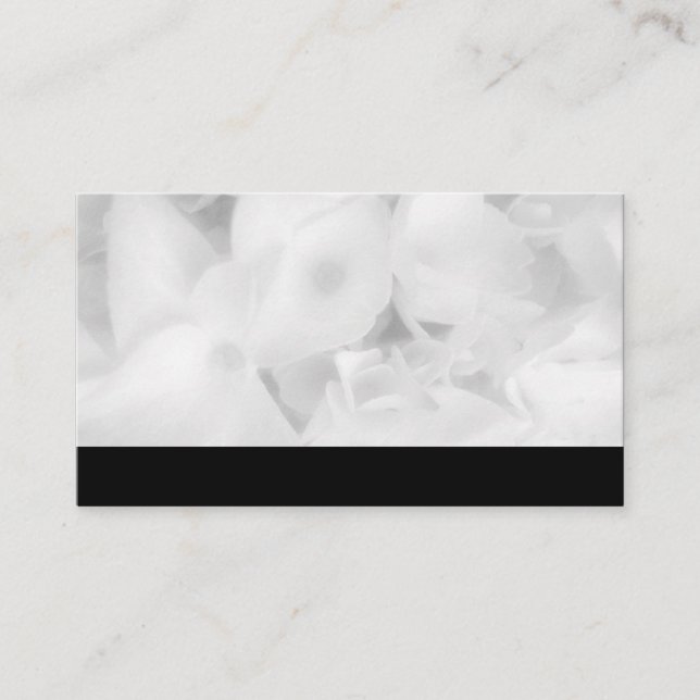 Black Strip White Floral Blank Wedding Place Cards (Front)