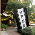 Black Stripe Antique Vertical Open Sign Flag