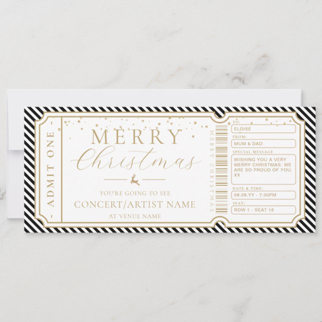 Black Stripe Concert Ticket Gift Voucher Card (Front)
