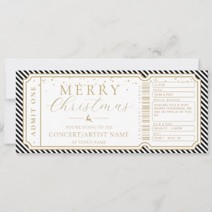 Black Stripe Concert Ticket Gift Voucher Card