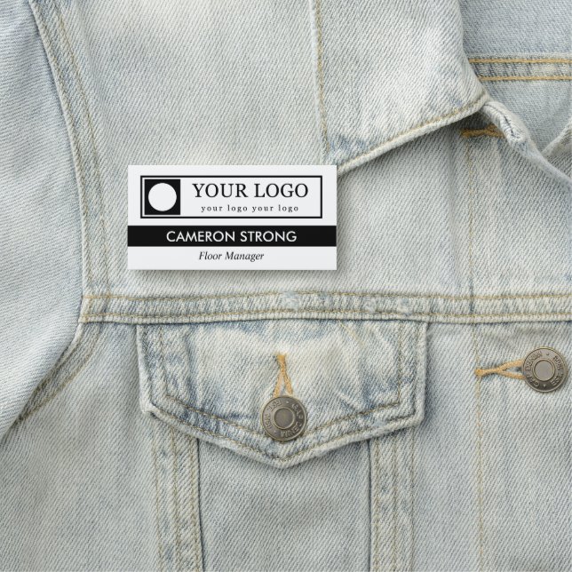 Black Stripe Custom Logo Name & Title Tag (In Situ)