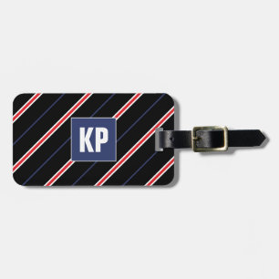 Black Stripe For Him Modern Cool Masculine Stylish Luggage Tag