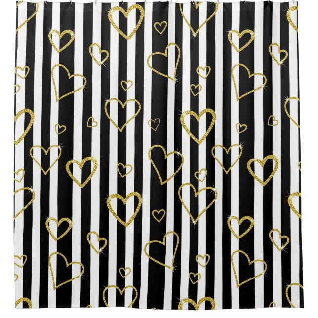 Black Stripe Gold Heart Glam Pattern (6) (Front)