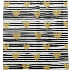 Black Stripe Gold Heart Glam Pattern (8)