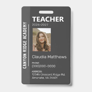 Black Stripe Homeschool Educator ID Badge