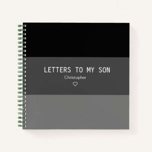 Black Stripe Letters to My Son Keepsake Journal