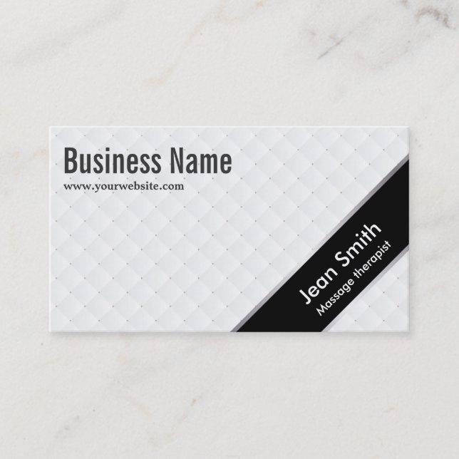 Black Stripe Massage Therapist Business Card (Front)
