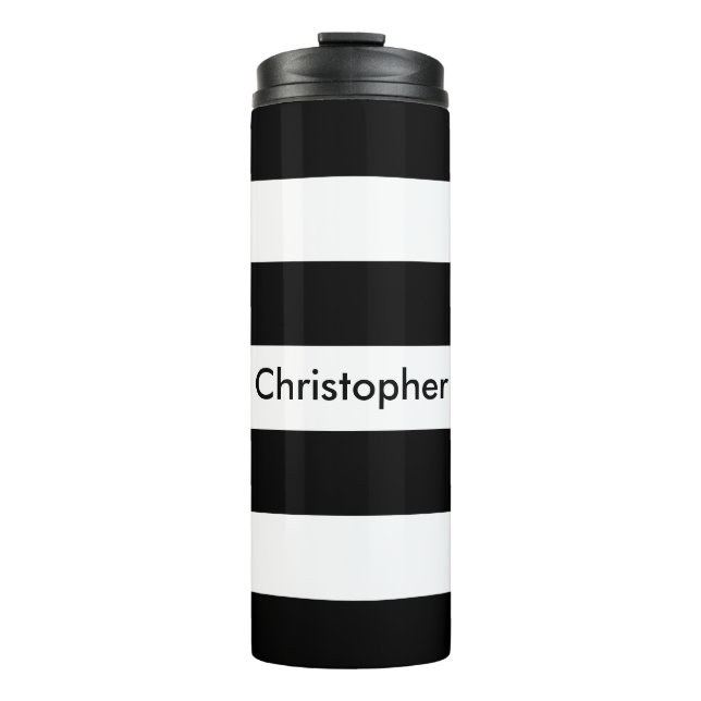 Black Stripe Thermal Tumbler (Front)