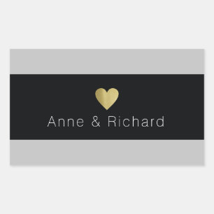 black stripe with names, wedding love  sticker