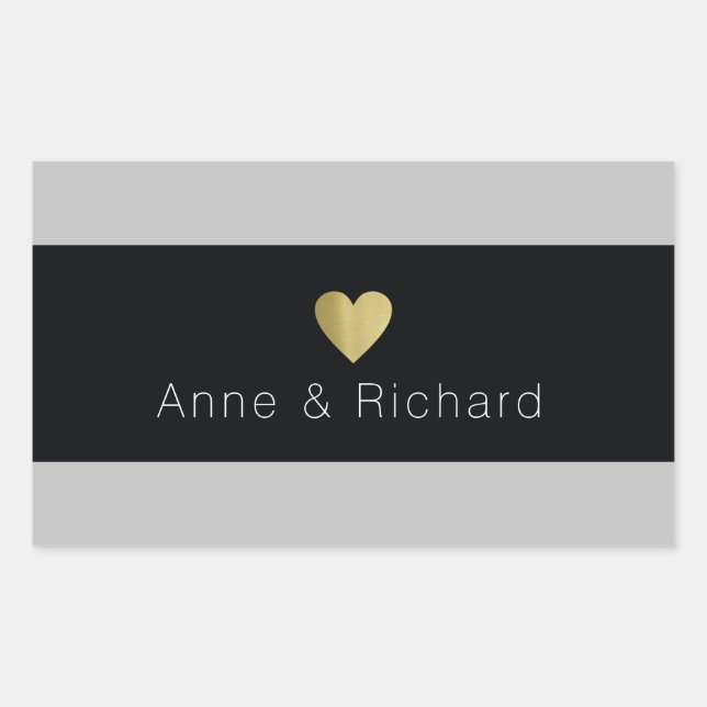 black stripe with names, wedding love  sticker (Front)