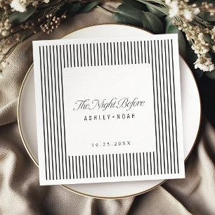Black Striped Elegance Classy The Night Before Napkin