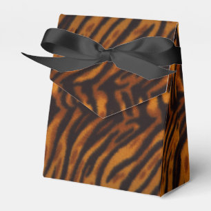Black Striped Tiger fur or Skin Texture Template Favor Box