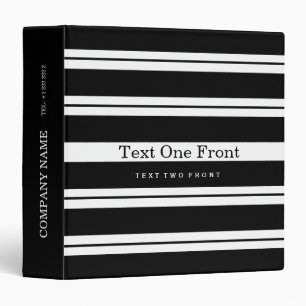 Black Stripes and Lines Binder