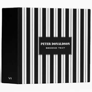 Black Stripes And Lines Binder