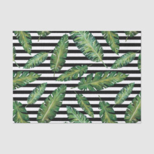 Black stripes banana leaf tropical summer pattern tissue paper