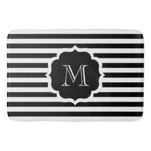 Black Stripes Bath Mat