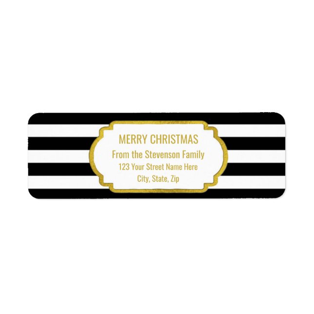 Black Stripes Gold Merry Christmas (Front)