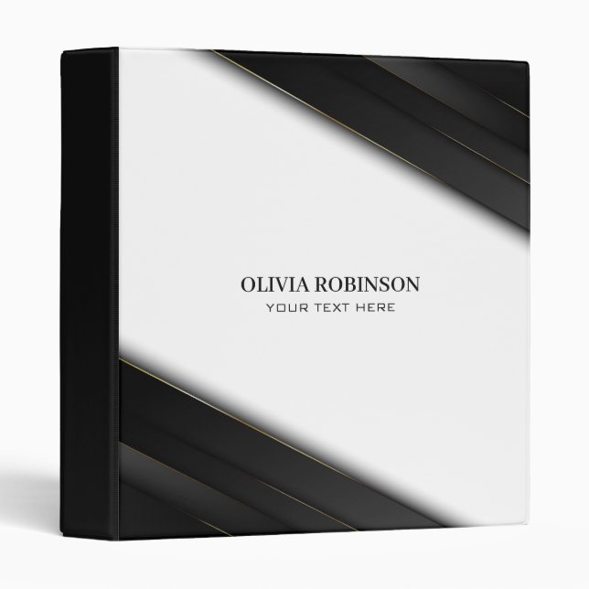 Black Stripes Gold Thin Lines Binder (Front/Spine)