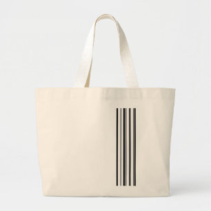 Black stripes large tote bag