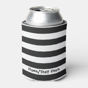 Black Stripes on any Colour with Custom Name Can Cooler