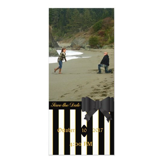 Black Stripes Picture Save the Date Magnet