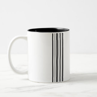 Black stripes Two-Tone coffee mug