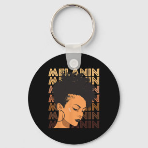 Black Strong Girl Afro Love Melanin African Americ Keychain