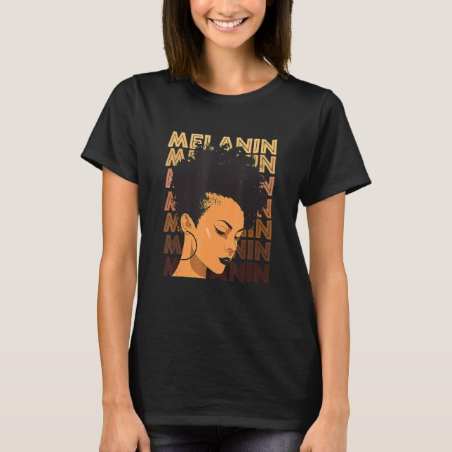 Black Strong Girl Afro Love Melanin African Americ T-Shirt (Front)