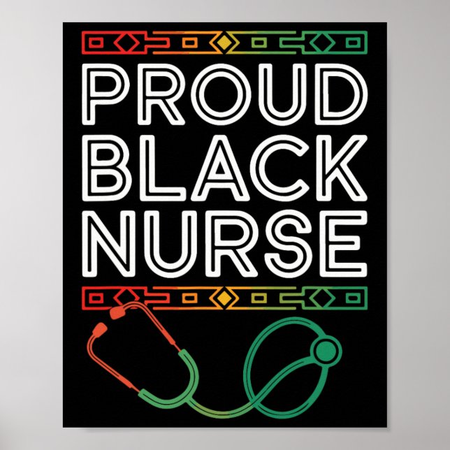 Black Strong Nurse Afro Girl Melanin African Ameri Poster (Front)