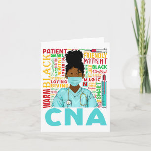 Black Strong Nurse Cna Afro Melanin African Americ Card