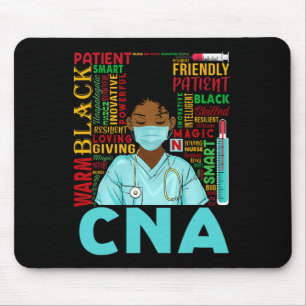 Black Strong Nurse Cna Afro Melanin African Americ Mouse Pad
