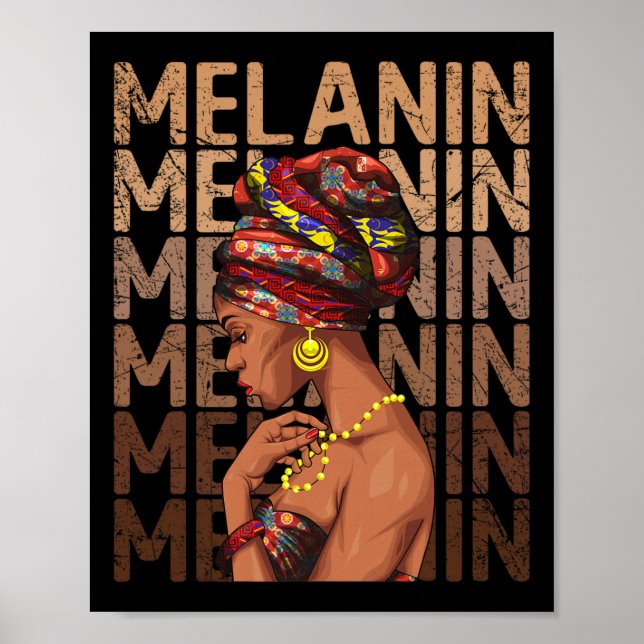 Black Strong Women Afro Love Melanin African Ameri Poster (Front)