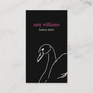 Black style swan beauty fashion elegant visit card