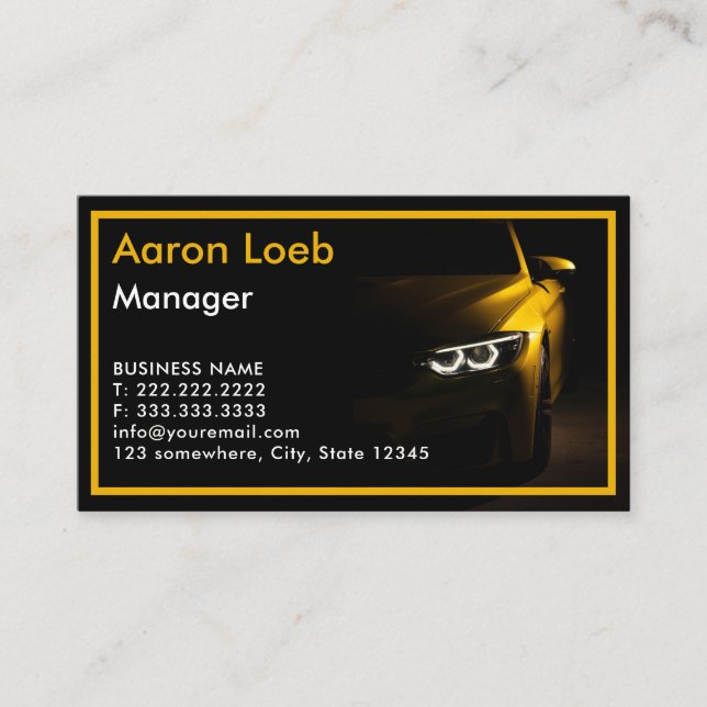 Black Stylish Automotive Business Card (Front)