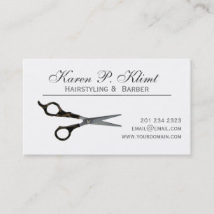 Black Stylish Hair Stylist Cutting Scissors Appointment Card