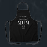 Black stylish modern mum mothers day typography apron<br><div class="desc">Girly Black stylish modern worlds greatest Mum Mother's day typography elegant simple stylish minimal apron design. Ideal birthday,  Christmas,  Mothers day,  anniversary design.</div>