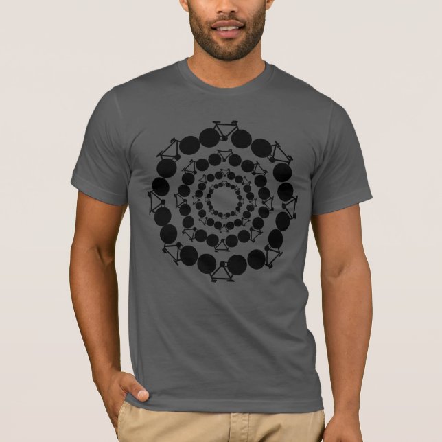 black stylized bikes in circles T-Shirt (Front)