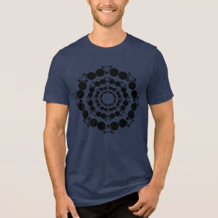 Black Stylized Bikes Mandala Tri-Blend Shirt