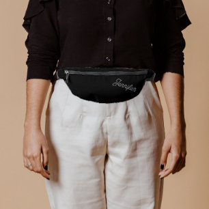 Black Stylized Bridesmaid Name Fanny Pack